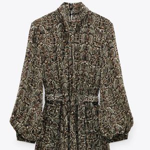 ZARA Mini Snakeskin Dress ~ Large